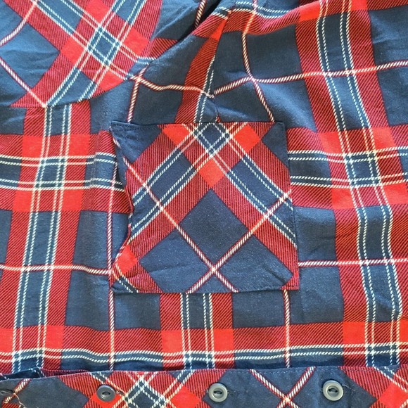 Torrid Stretch Challis Button Front Shirt Women's Size 2 Red Blue Plaid - Picture 11 of 14